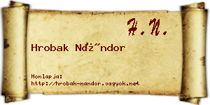 Hrobak Nándor névjegykártya