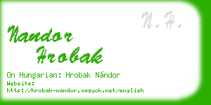 nandor hrobak business card