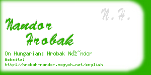 nandor hrobak business card